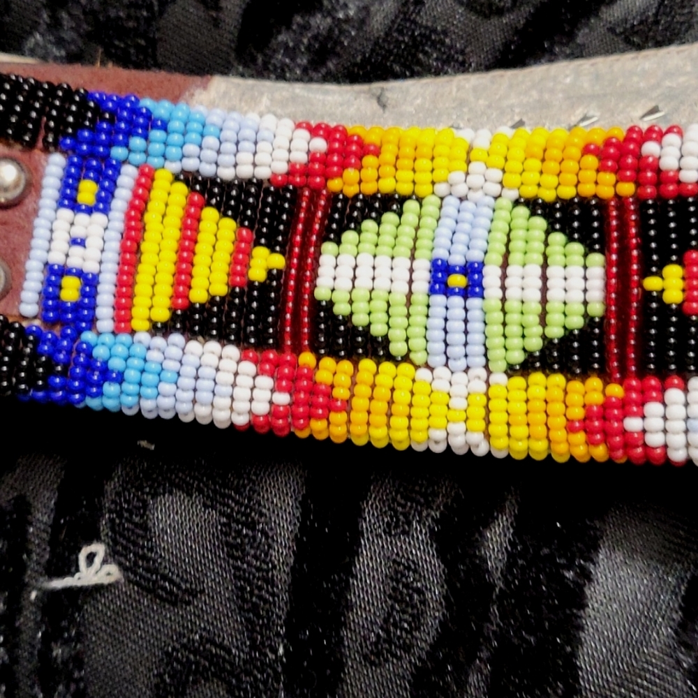 Unisex hand beaded belt